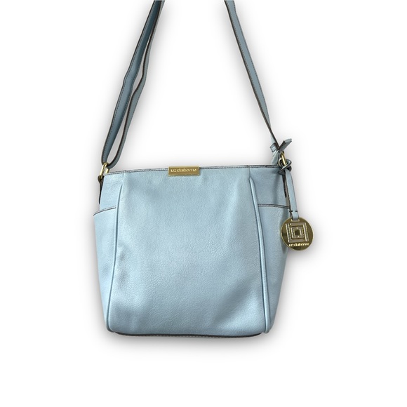 Liz Claiborne Handbags - Liz Claiborne Periwinkle Blue Lola Crossbody Purse Bag With Gold Accent